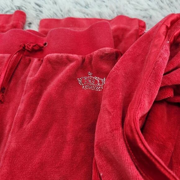 Girls Y2K Vintage Velour Tracksuit Red Arizona 2 Piece Girls Size 6 - Picture 4 of 11